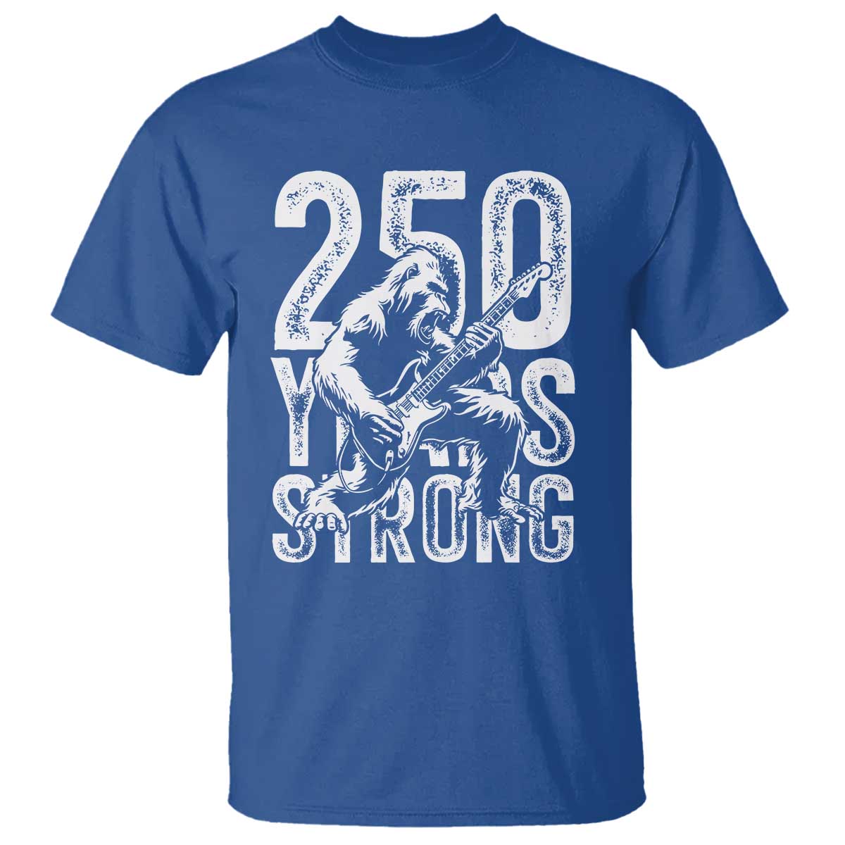 250 Years Strong Bigfoot Guitar T Shirt USA 250th Anniversary Gift