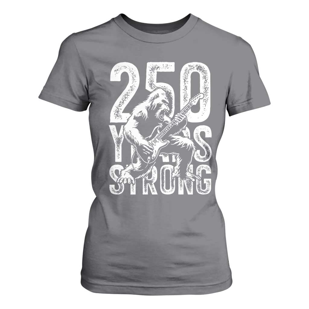 250 Years Strong Bigfoot Guitar T Shirt For Women USA 250th Anniversary Gift TS12 Charcoal Print Your Wear