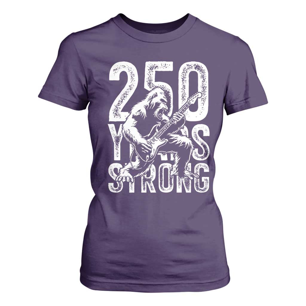 250 Years Strong Bigfoot Guitar T Shirt For Women USA 250th Anniversary Gift TS12 Purple Print Your Wear