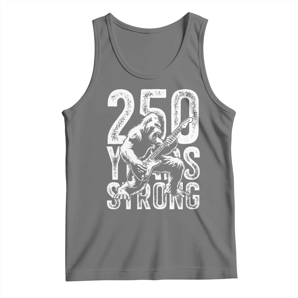 250 Years Strong Bigfoot Guitar Tank Top USA 250th Anniversary Gift TS12 Black Heather Print Your Wear