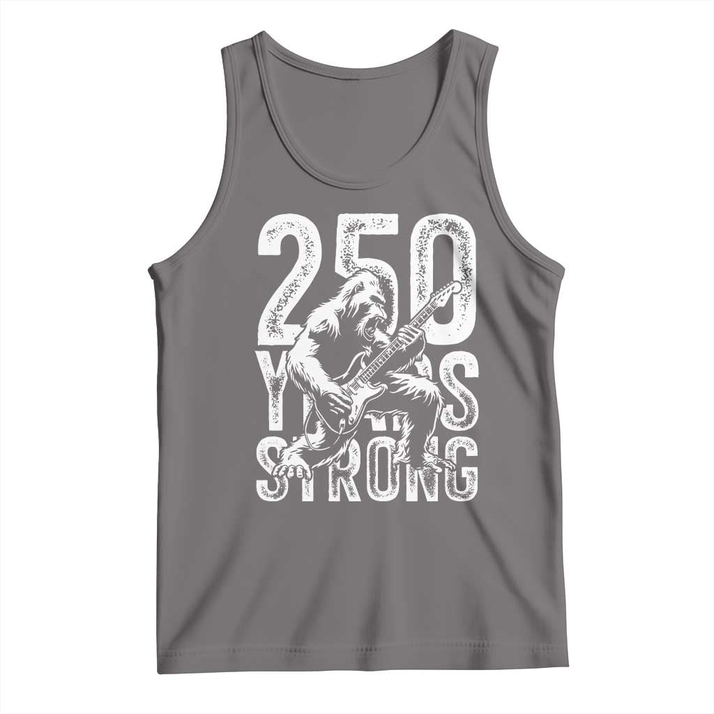 250 Years Strong Bigfoot Guitar Tank Top USA 250th Anniversary Gift TS12 Deep Heather Print Your Wear