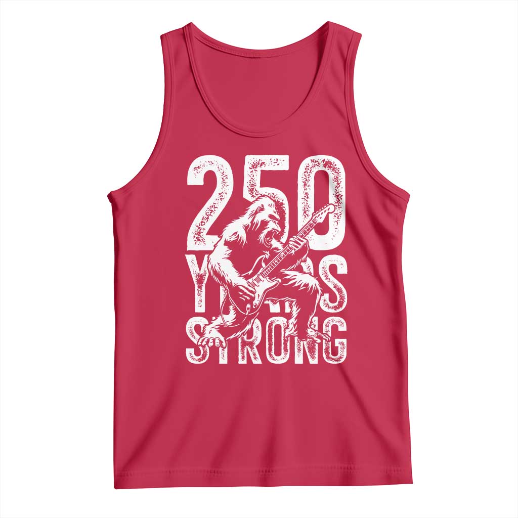 250 Years Strong Bigfoot Guitar Tank Top USA 250th Anniversary Gift TS12 Red Print Your Wear