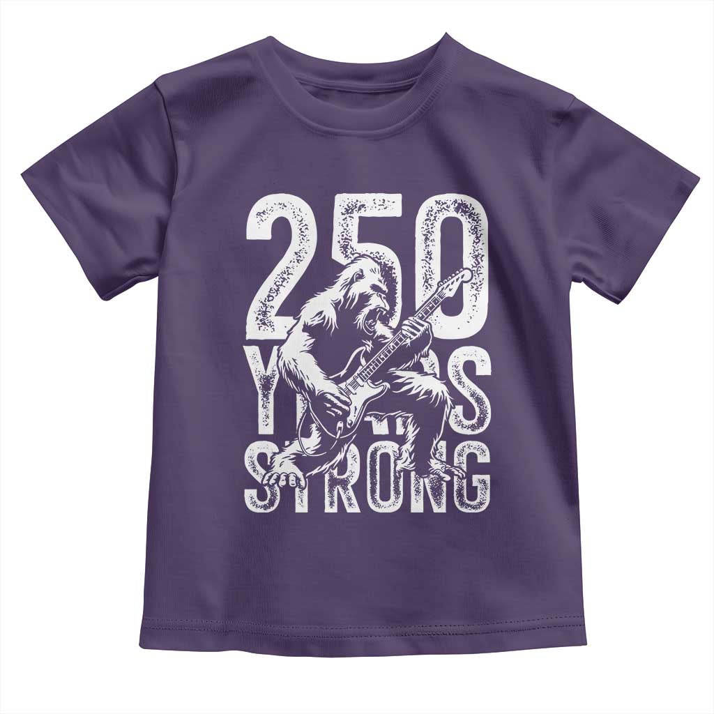 250 Years Strong Bigfoot Guitar Toddler T Shirt USA 250th Anniversary Gift TS12 Purple Print Your Wear