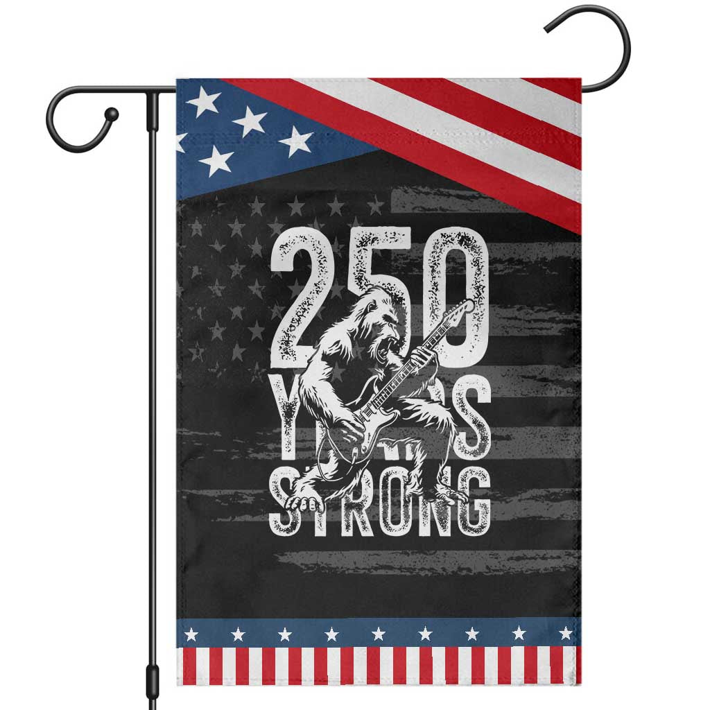250 Years Strong Bigfoot Guitar Patriotic Garden Flag USA 250th Anniversary Gift TS12 Distressed Black Blue Print Your Wear