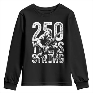 250 Years Strong Bigfoot Guitar Youth Sweatshirt USA 250th Anniversary Gift TS12 Black Print Your Wear
