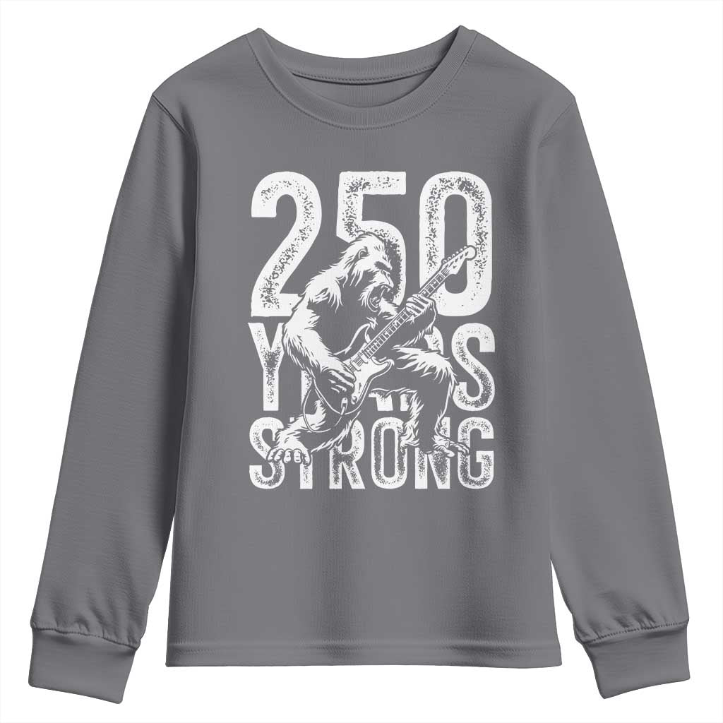 250 Years Strong Bigfoot Guitar Youth Sweatshirt USA 250th Anniversary Gift TS12 Charcoal Print Your Wear