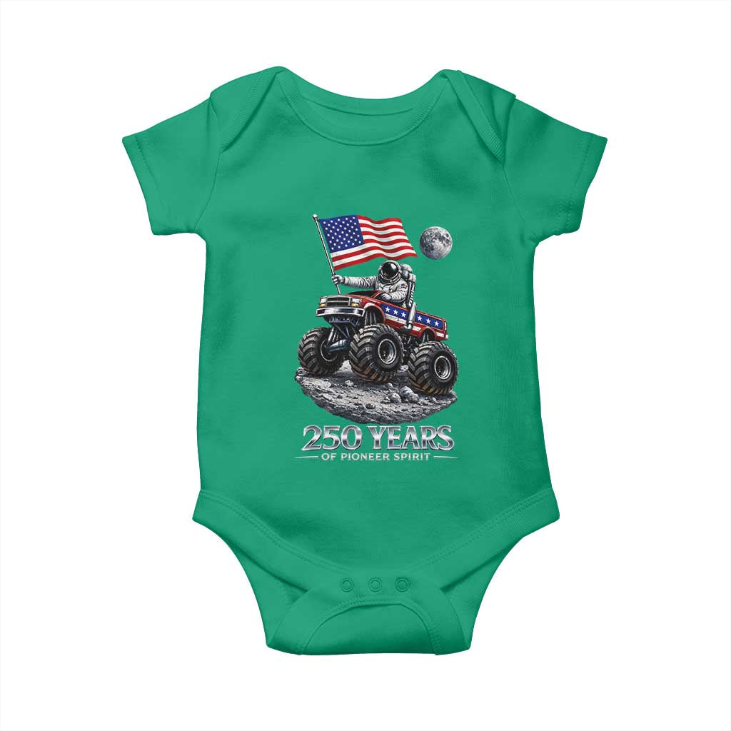 Astronaut 250 Years Of Pioneer Spirit Baby Onesie USA 250th Anniversary TS12 Irish Green Print Your Wear