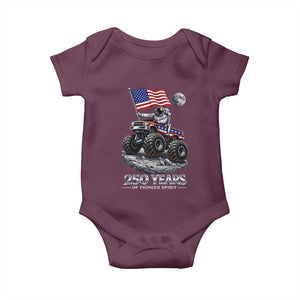 Astronaut 250 Years Of Pioneer Spirit Baby Onesie USA 250th Anniversary TS12 Maroon Print Your Wear