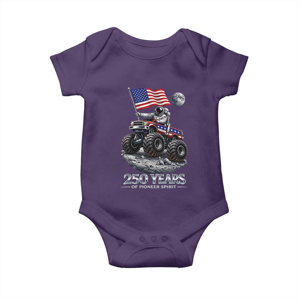 Astronaut 250 Years Of Pioneer Spirit Baby Onesie USA 250th Anniversary TS12 Purple Print Your Wear
