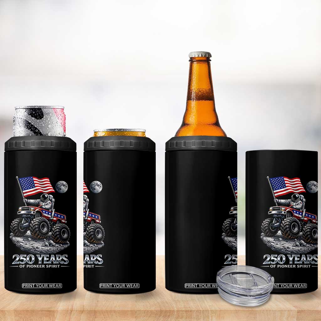 Astronaut 250 Years Of Pioneer Spirit 4 in 1 Can Cooler Tumbler USA 250th Anniversary TS12 Print Your Wear