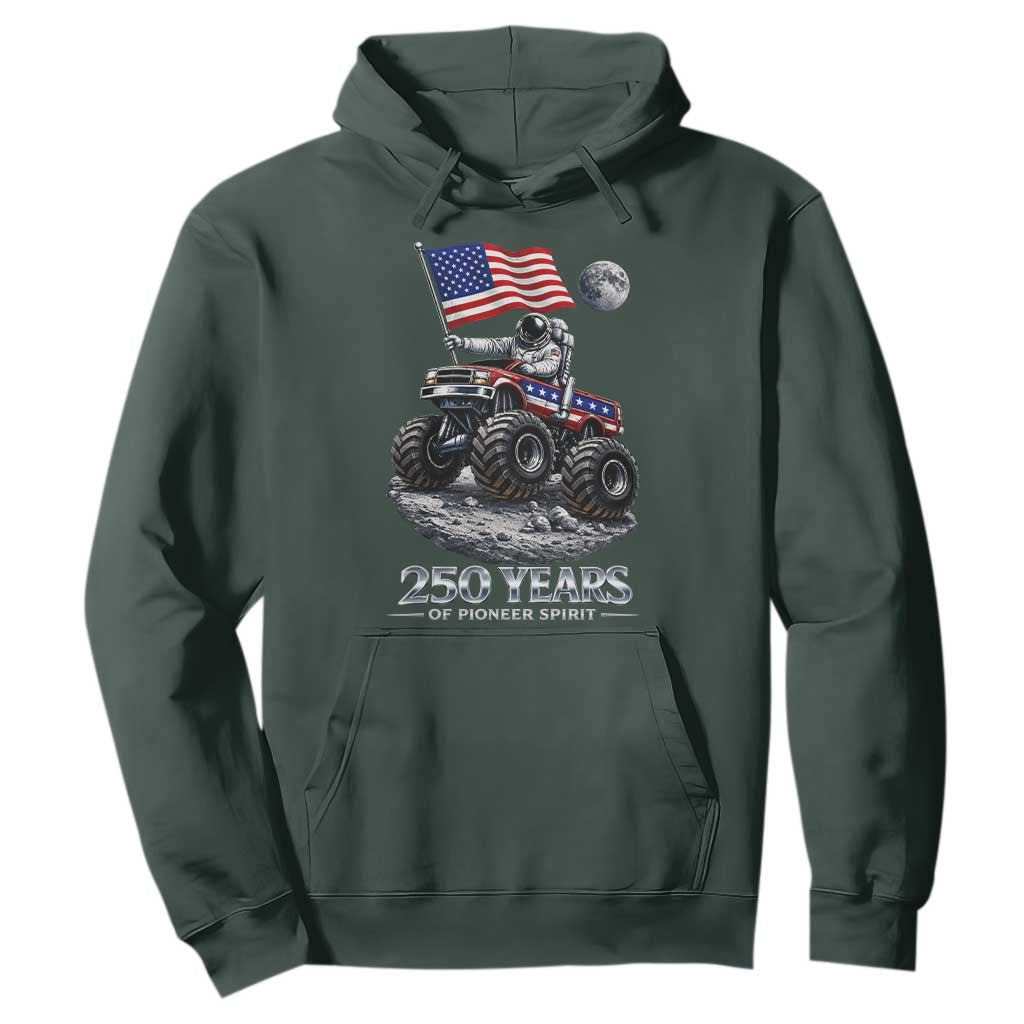Astronaut 250 Years Of Pioneer Spirit Hoodie USA 250th Anniversary TS12 Dark Forest Green Print Your Wear