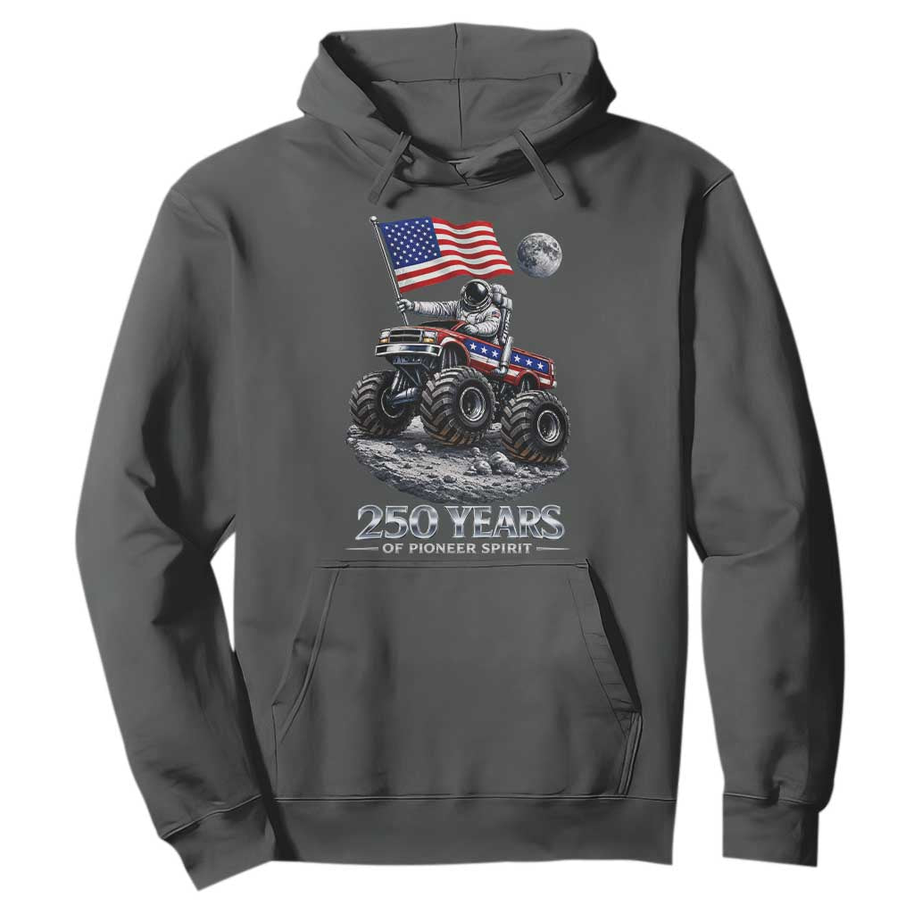 Astronaut 250 Years Of Pioneer Spirit Hoodie USA 250th Anniversary TS12 Dark Heather Print Your Wear