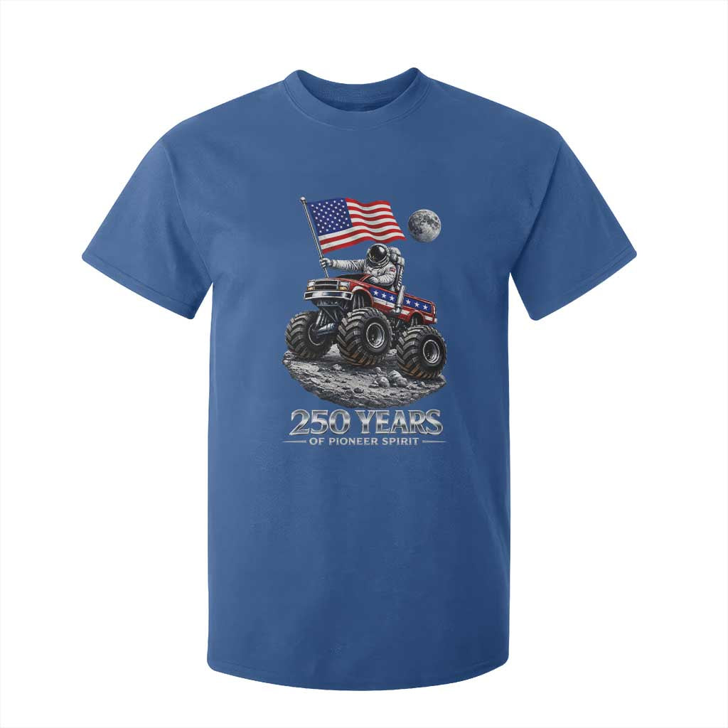 Astronaut 250 Years Of Pioneer Spirit T Shirt For Kid USA 250th Anniversary TS12 Royal Blue Print Your Wear