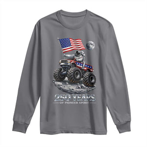 Astronaut 250 Years Of Pioneer Spirit Long Sleeve Shirt USA 250th Anniversary TS12 Charcoal Print Your Wear