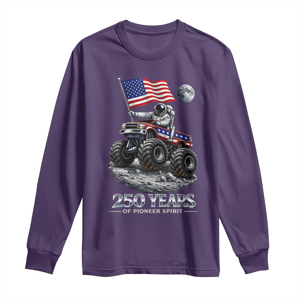 Astronaut 250 Years Of Pioneer Spirit Long Sleeve Shirt USA 250th Anniversary TS12 Purple Print Your Wear