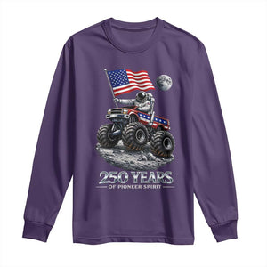 Astronaut 250 Years Of Pioneer Spirit Long Sleeve Shirt USA 250th Anniversary TS12 Purple Print Your Wear