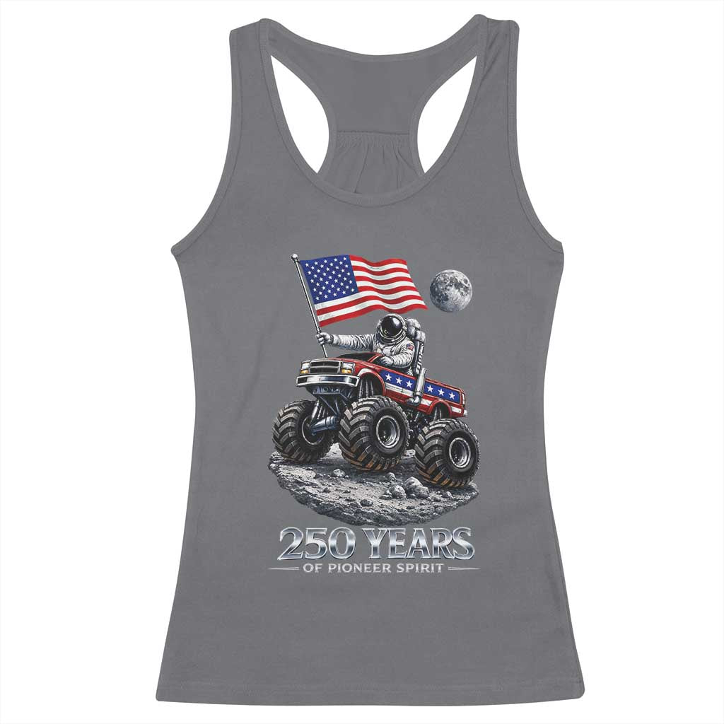 Astronaut 250 Years Of Pioneer Spirit Racerback Tank Top USA 250th Anniversary TS12 Charcoal Print Your Wear