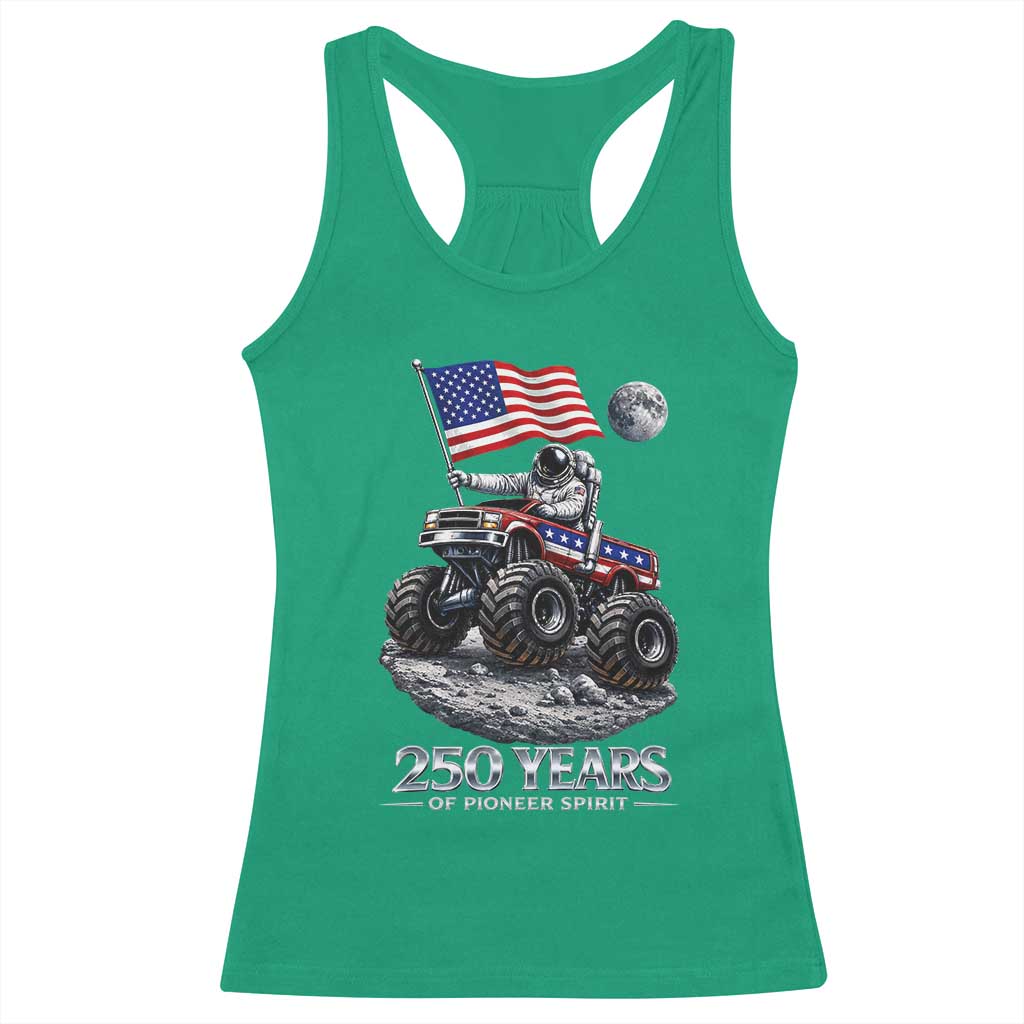 Astronaut 250 Years Of Pioneer Spirit Racerback Tank Top USA 250th Anniversary TS12 Irish Green Print Your Wear