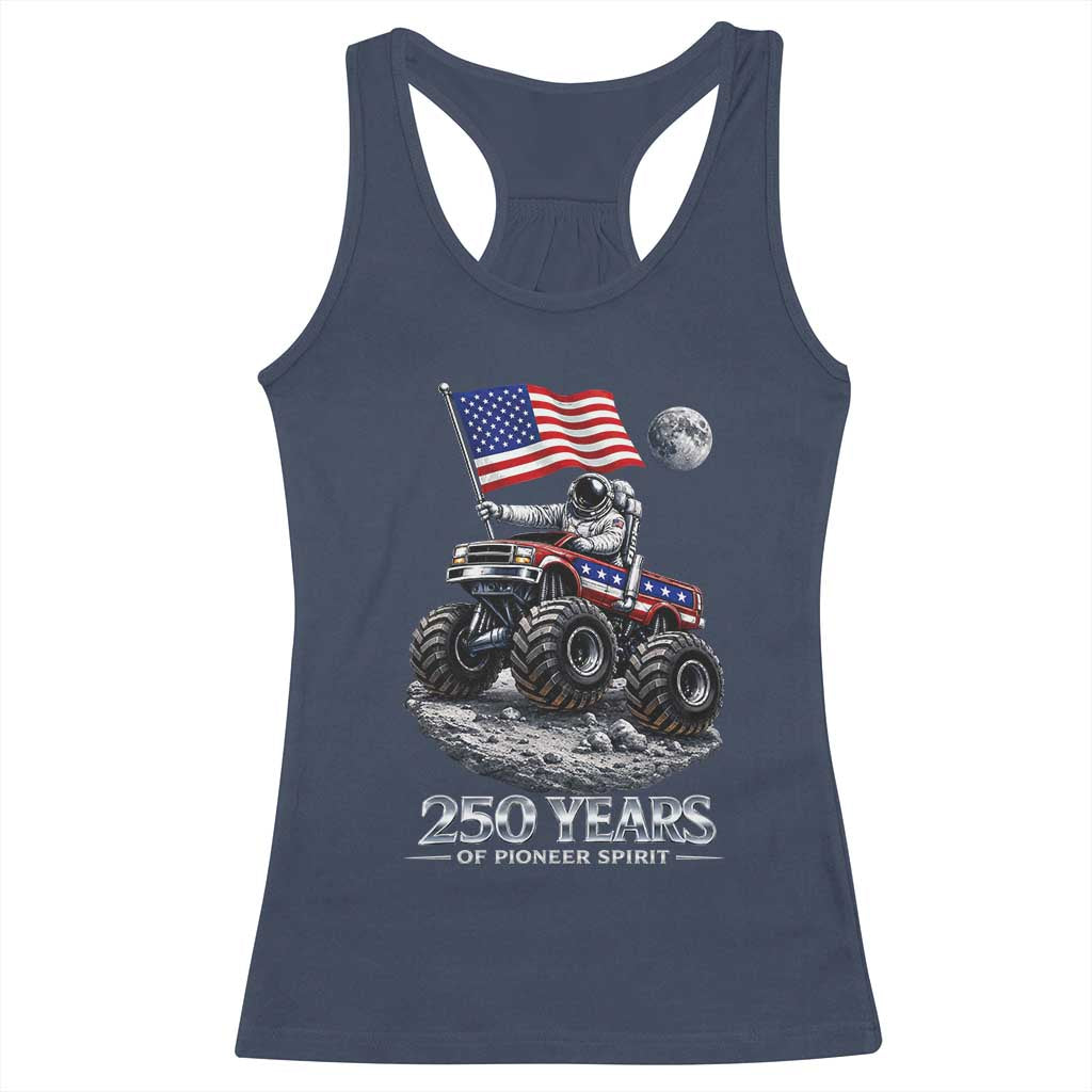 Astronaut 250 Years Of Pioneer Spirit Racerback Tank Top USA 250th Anniversary TS12 Navy Print Your Wear