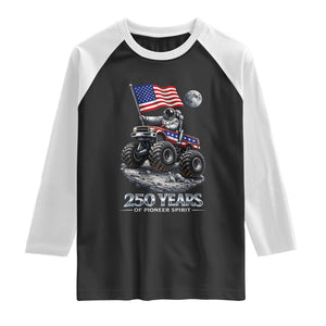 Astronaut 250 Years Of Pioneer Spirit Raglan Shirt USA 250th Anniversary TS12 Black White Print Your Wear