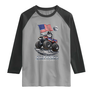 Astronaut 250 Years Of Pioneer Spirit Raglan Shirt USA 250th Anniversary TS12 Sport Gray Black Print Your Wear