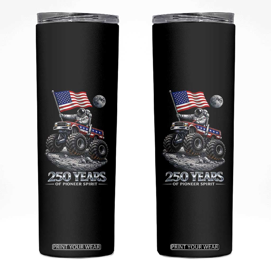 Astronaut 250 Years Of Pioneer Spirit Skinny Tumbler USA 250th Anniversary TS12 Black Print Your Wear
