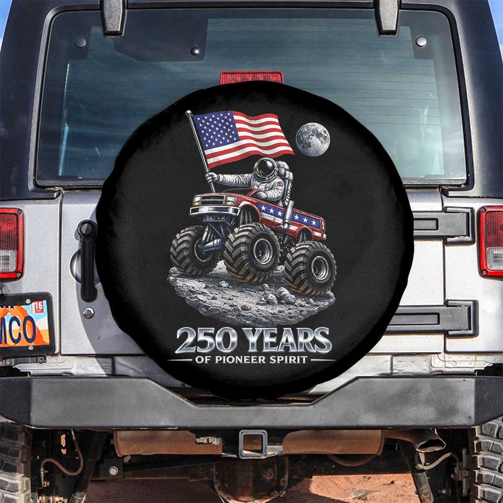 Astronaut 250 Years Of Pioneer Spirit Spare Tire Cover USA 250th Anniversary TS12 No hole Black Print Your Wear
