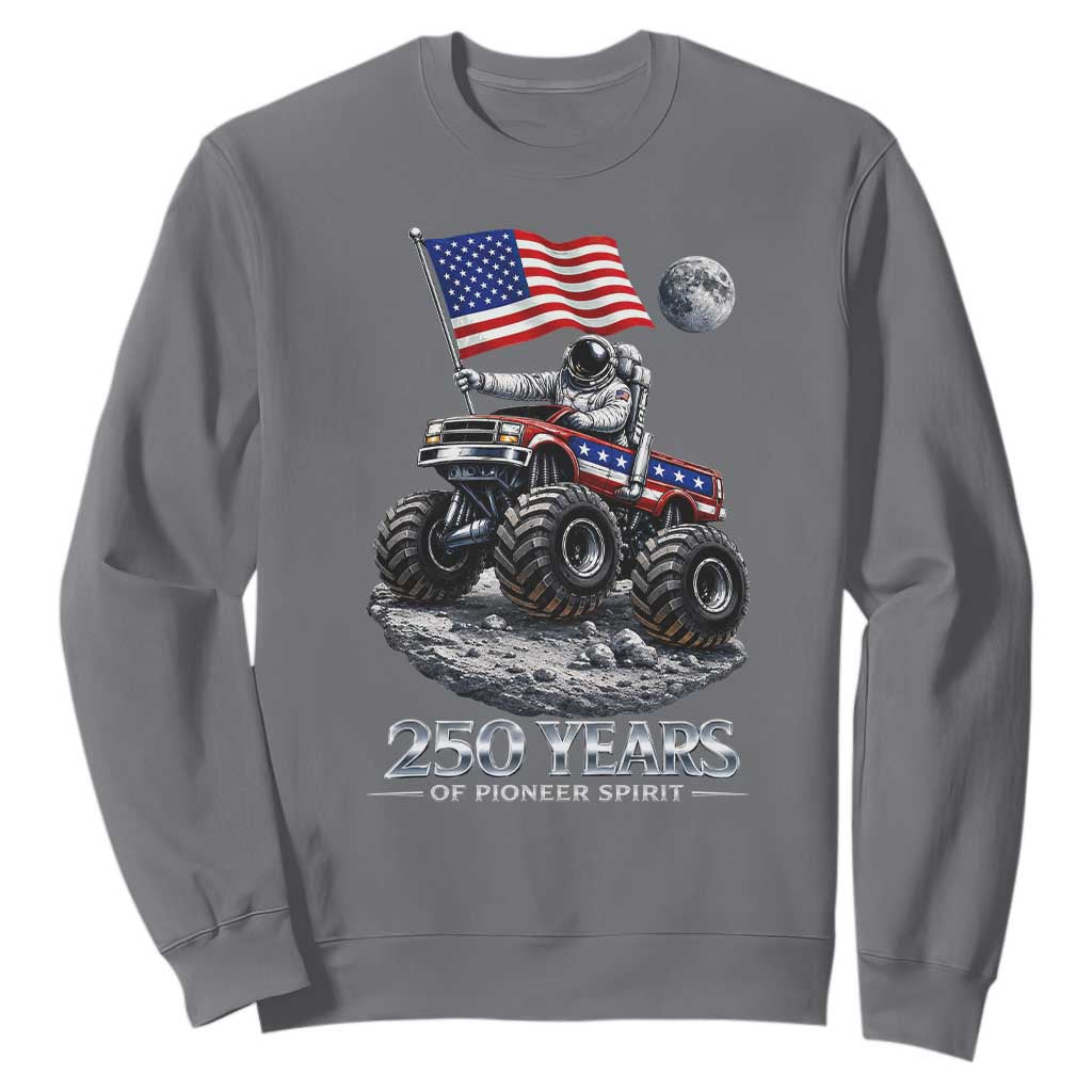 Astronaut 250 Years Of Pioneer Spirit Sweatshirt USA 250th Anniversary TS12 Charcoal Print Your Wear