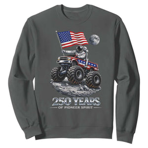 Astronaut 250 Years Of Pioneer Spirit Sweatshirt USA 250th Anniversary TS12 Dark Heather Print Your Wear