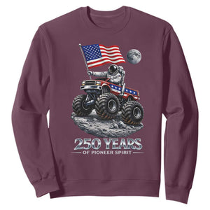 Astronaut 250 Years Of Pioneer Spirit Sweatshirt USA 250th Anniversary TS12 Maroon Print Your Wear