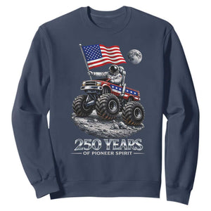 Astronaut 250 Years Of Pioneer Spirit Sweatshirt USA 250th Anniversary TS12 Navy Print Your Wear