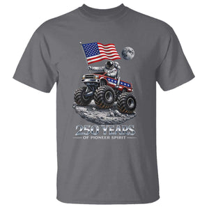 Astronaut 250 Years Of Pioneer Spirit T Shirt USA 250th Anniversary TS12 Charcoal Print Your Wear