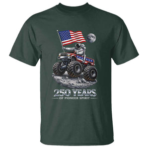 Astronaut 250 Years Of Pioneer Spirit T Shirt USA 250th Anniversary TS12 Dark Forest Green Print Your Wear