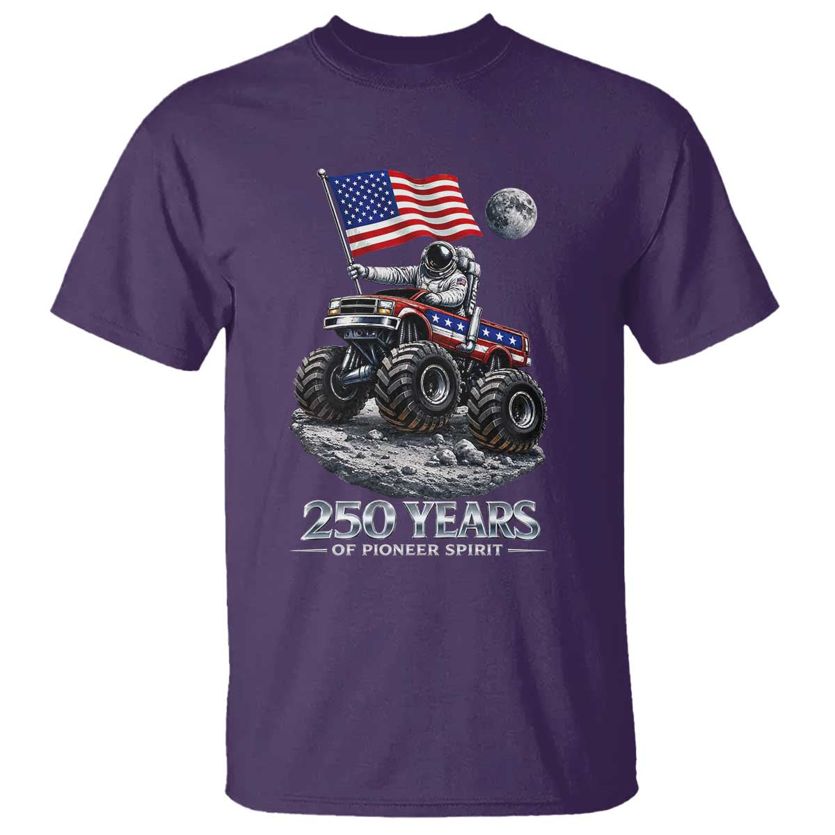 Astronaut 250 Years Of Pioneer Spirit T Shirt USA 250th Anniversary TS12 Purple Print Your Wear