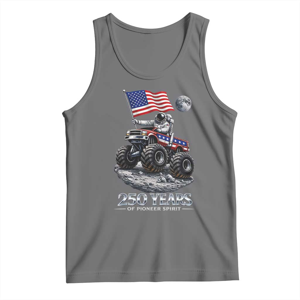 Astronaut 250 Years Of Pioneer Spirit Tank Top USA 250th Anniversary TS12 Black Heather Print Your Wear