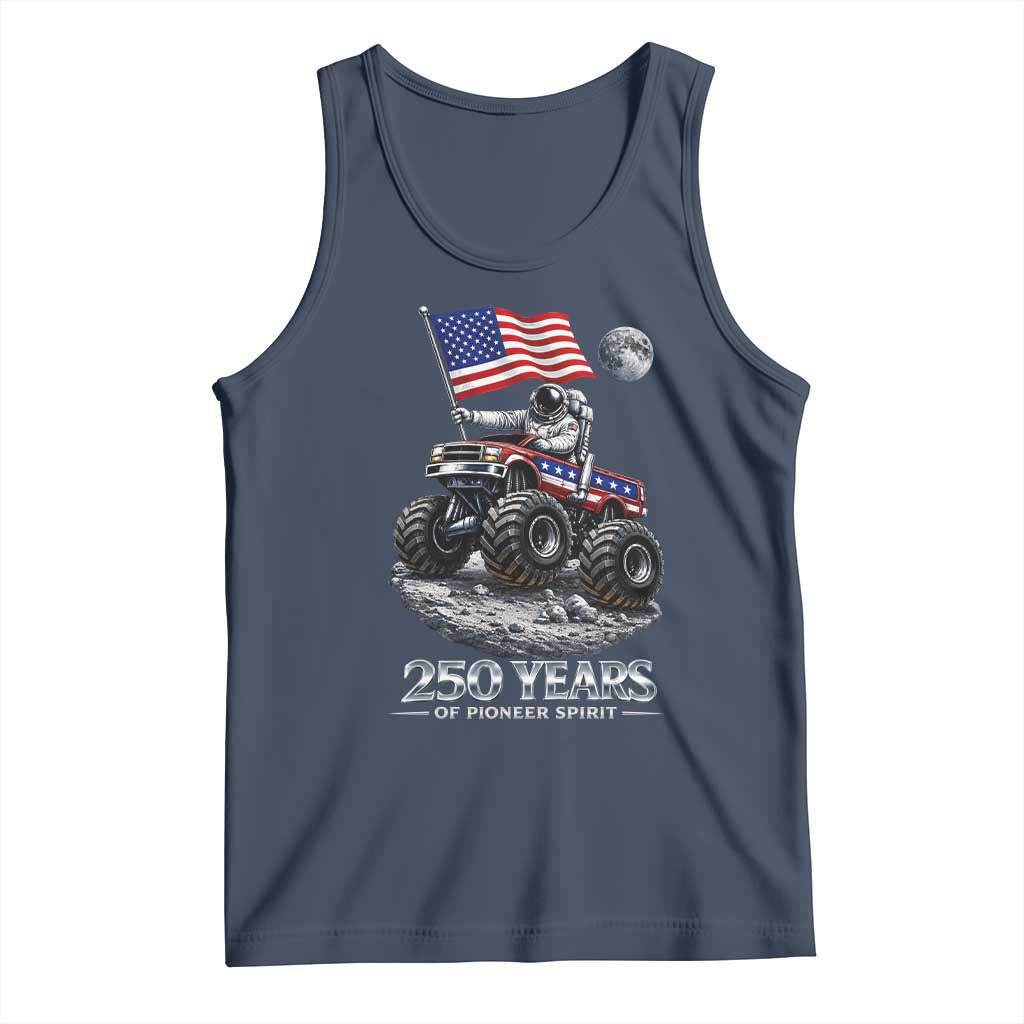 Astronaut 250 Years Of Pioneer Spirit Tank Top USA 250th Anniversary TS12 Navy Print Your Wear