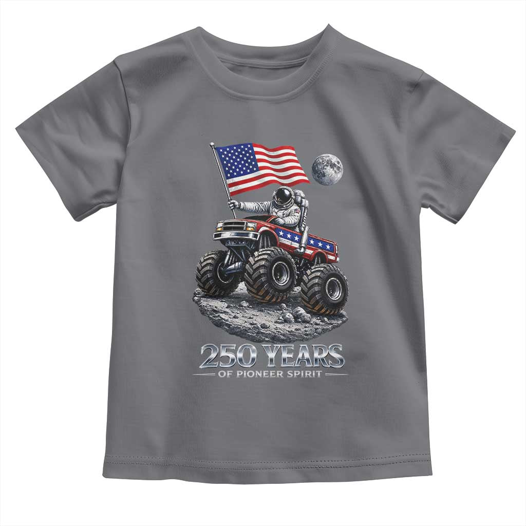 Astronaut 250 Years Of Pioneer Spirit Toddler T Shirt USA 250th Anniversary TS12 Charcoal Print Your Wear