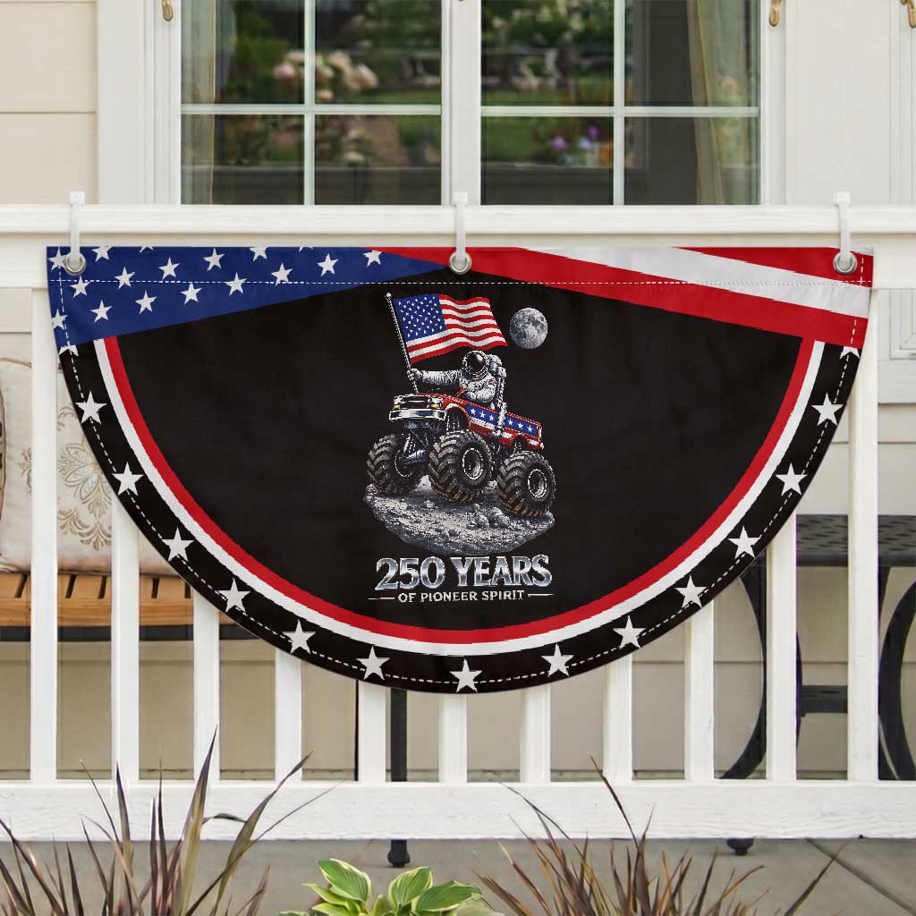 Astronaut 250 Years Of Pioneer Spirit Patriotic Fan Flag USA 250th Anniversary