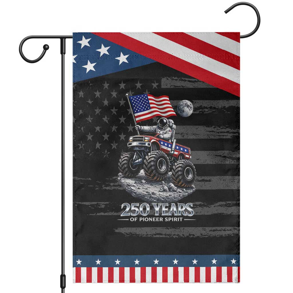Astronaut 250 Years Of Pioneer Spirit Patriotic Garden Flag USA 250th Anniversary TS12 Distressed Black Blue Print Your Wear