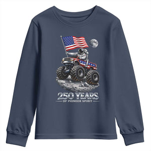 Astronaut 250 Years Of Pioneer Spirit Youth Sweatshirt USA 250th Anniversary TS12 Navy Print Your Wear