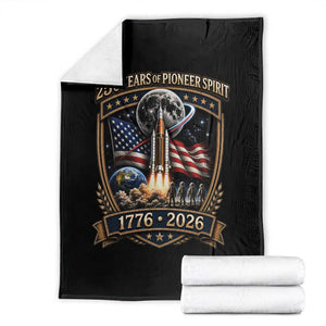 Astronaut 250 Years Of Pioneer Spirit Throw Blanket Patriotic Astronaut Graphic Gift TS12 Black Print Your Wear