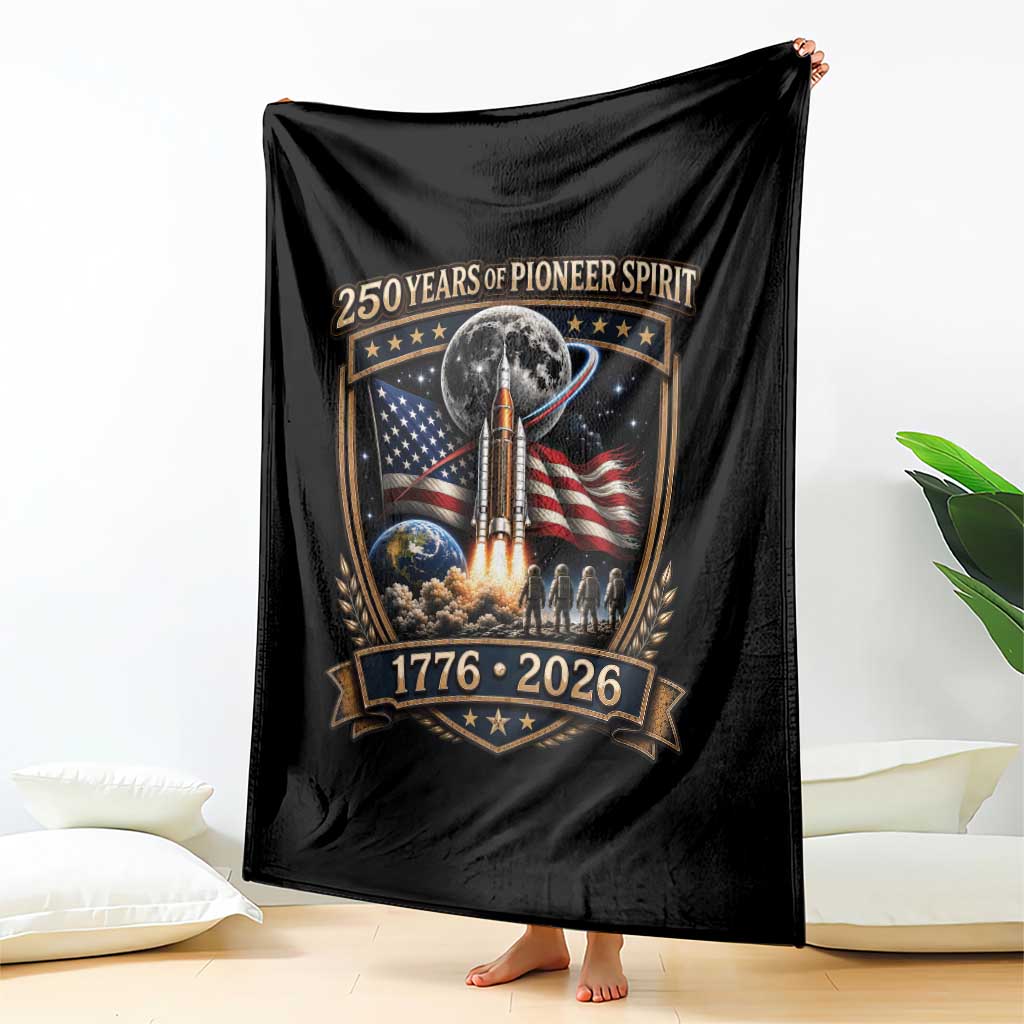 Astronaut 250 Years Of Pioneer Spirit Throw Blanket Patriotic Astronaut Graphic Gift TS12 Print Your Wear