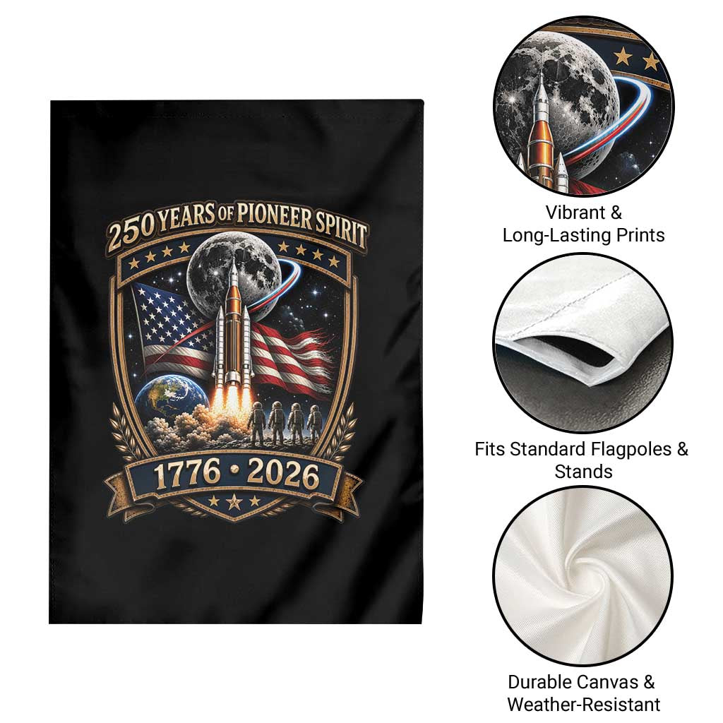 Astronaut 250 Years Of Pioneer Spirit Garden Flag Patriotic Astronaut Graphic Gift TS12 Print Your Wear