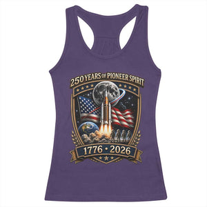 Astronaut 250 Years Of Pioneer Spirit Racerback Tank Top Patriotic Astronaut Graphic Gift TS12 Purple Print Your Wear