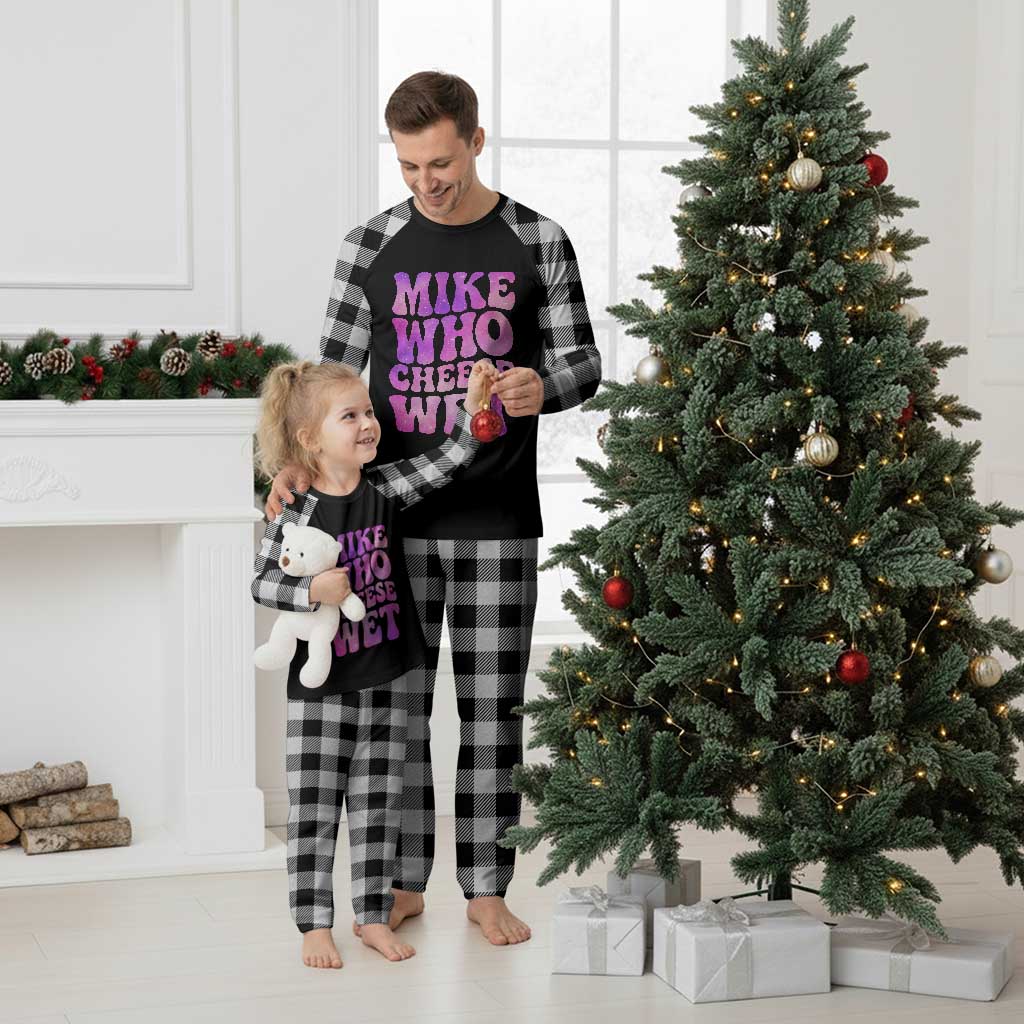 Funny Adult Humor Plaid Pajama Set Mike Who Cheese Wet