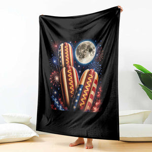 4th Of July Hotdog Fireworks Throw Blanket American Food Lovers TS12 Print Your Wear