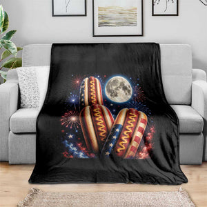 4th Of July Hotdog Fireworks Throw Blanket American Food Lovers TS12 Print Your Wear