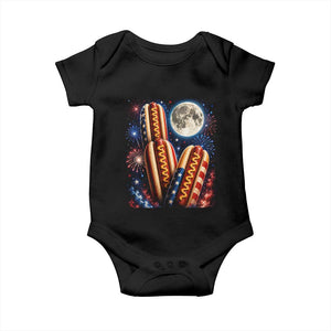 4th Of July Hotdog Fireworks Baby Onesie American Food Lovers TS12 Black Print Your Wear