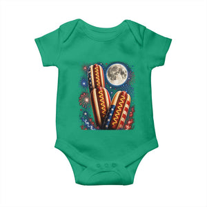 4th Of July Hotdog Fireworks Baby Onesie American Food Lovers TS12 Irish Green Print Your Wear