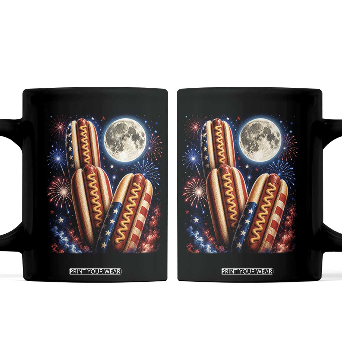 4th Of July Hotdog Fireworks Coffee Mug American Food Lovers TS12 Black Print Your Wear